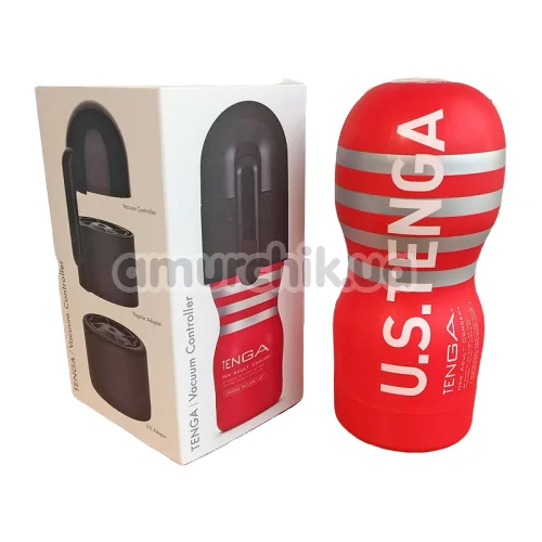 Набір Tenga Vacuum Controller : мастурбатор Tenga US Deep Throat + вакуумна насадка