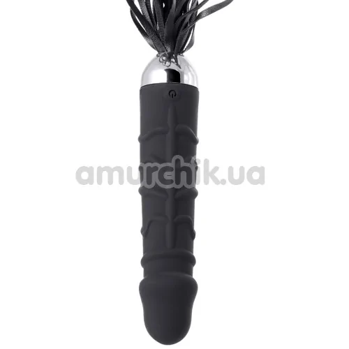 Вибратор с флоггером Black&Red Tail Vibrator, черный