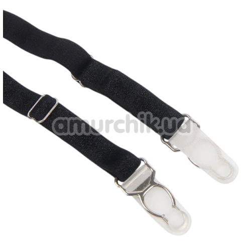 Костюм покоївки Star Night Maid Faux Leather Set, чорно-білий: боді + спідниця + підв'язки + обідок