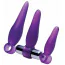 Набор анальных пробок с вибрацией Frisky Fanny Fiddlers 3 Piece Finger Rimmer Set + Vibrating Bullet, фиолетовый - Фото №2