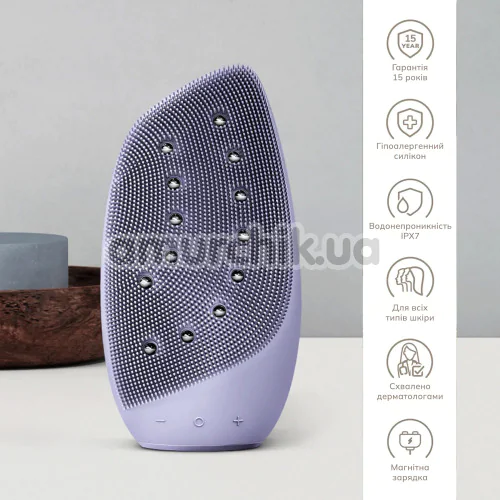 Щетка для лица Geske Sonic Thermo Facial Brush & Face-Lifter 8 in 1, сиреневая