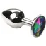 Анальна пробка з мультикольоровим кристалом SWAROVSKI Silver Rainbow Small, срібна
