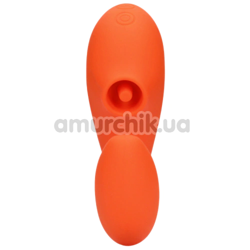 Вібратор з пульсацією Loveline G-Spot Vibrator With Clitoral Pulse Wave, помаранчевий