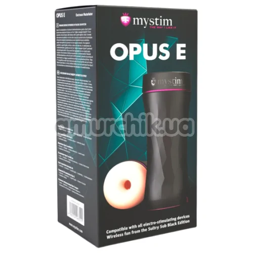 Мастурбатор с электростимуляцией Mystim Opus E, чёрный