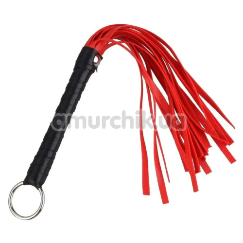 Флогер DS Fetish Leather Flogger 02040, червоно-чорний