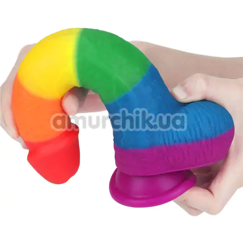 Фаллоимитатор LoveToy Prider 9, радужный