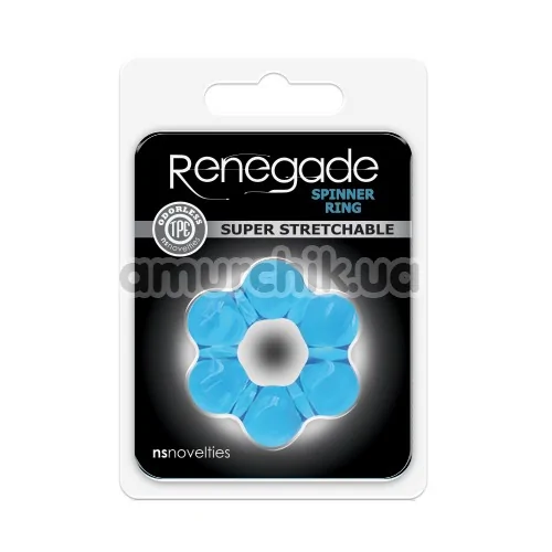 Ерекційне кільце Renegade Spinner Ring Super Stretchable, блакитне