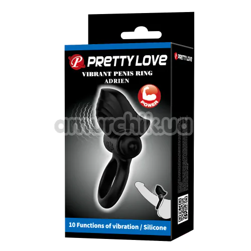 Віброкільце для члена Pretty Love Adrien, чорне