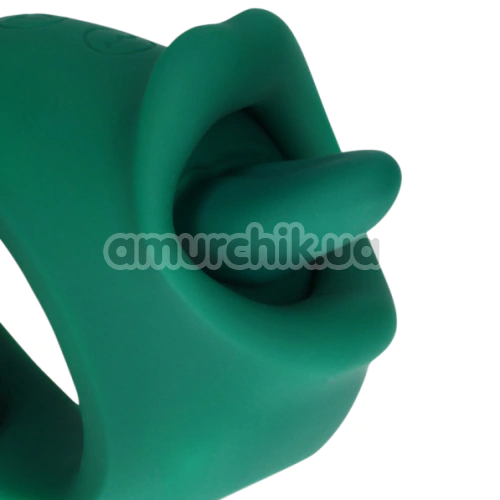 Симулятор орального секса для женщин с вибрацией Loveline Licking And Vibrating Clitoral Stimulator, зеленый
