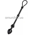Эрекционное кольцо с анальной пробкой Malesation Cock-Grip mit Alu-Plug gross, черное - Фото №1