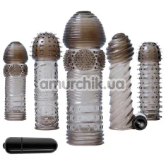 Набір насадок на пеніс Selopa Choose Your Adventure, чорний - Фото №1