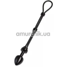 Ерекційне кільце з анальною пробкою Malesation Cock-Grip mit Alu-Plug gross, чорне - Фото №1