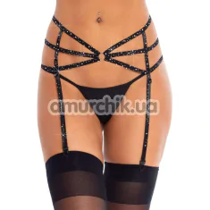 Гартери Leg Avenue Estee Rhinestone Garter Belt, чорні - Фото №1