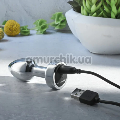 Анальная пробка с вибрацией Gender X Rockin Metal Plug Mini, серебряная