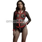 Портупея Feral Feelings Body Harness With Cuffs, красная - Фото №1