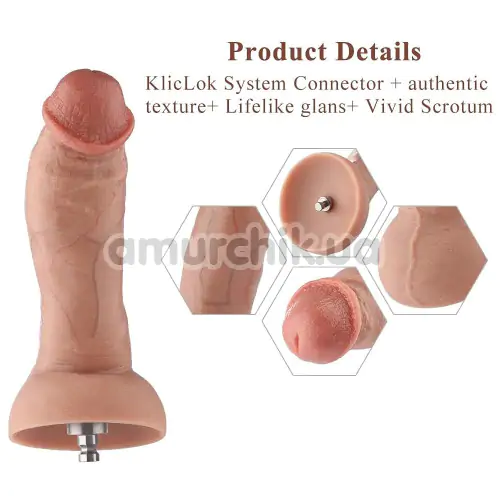 Фалоімітатор-насадка Hismith Hyper Realistic Silicone Dildo, тілесний