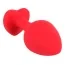 Анальная пробка с черным кристаллом Silicone Plug Medium, красная - Фото №4