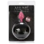 Анальна пробка з рожевим кристалом і чорним хвостиком Alume Silicone Plug With Tail S, рожева - Фото №12