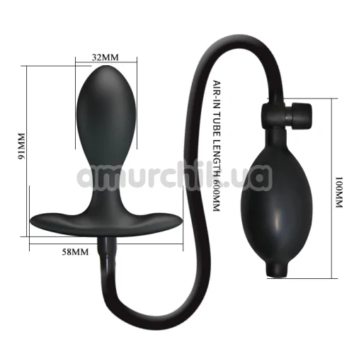 Анальный расширитель Pretty Love Inflatable Anal Plug, черный