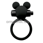 Эрекционное кольцо c вибрацией Virgite Vibrating Ring E6, черное - Фото №1