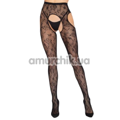 Колготки Leg Avenue Bloom Net Suspender Tights, черные - Фото №1