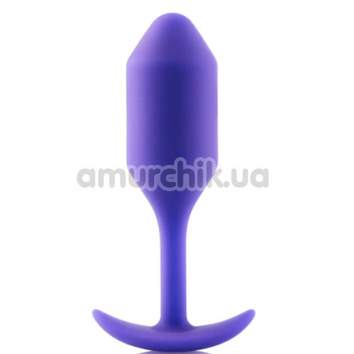 Анальна пробка зі зміщеним центром ваги B-Vibe Snug Plug 2, фіолетова - Фото №1