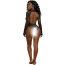 Боді Star Night Leopard Mesh Rhinestone Bodysuit, чорне - Фото №8