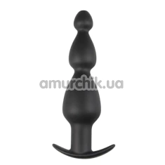 Анальна пробка Long Hollow Silicone Butt Plug, чорна - Фото №1