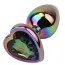 Анальна пробка з мультикольоровим кристалом Rainbow Heart Butt Plug, мультикольорова - Фото №4
