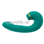 Вібратор 3 in 1 Clitoral Sucker Vibrator, зелений - Фото №1