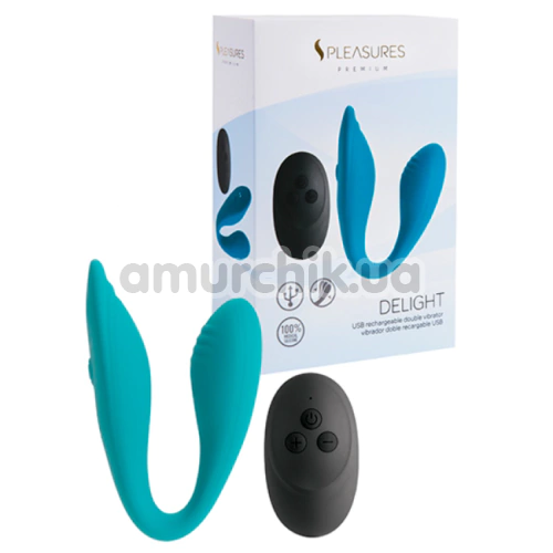 Вибратор для клитора и точки G S Pleasures Premium Delight, бирюзовый