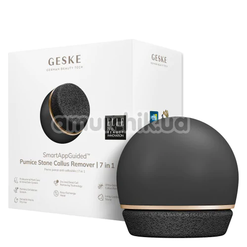 Шліфувальна пилка для стоп Geske Pumice Stone Callus Remover 7 in 1, чорно-золота