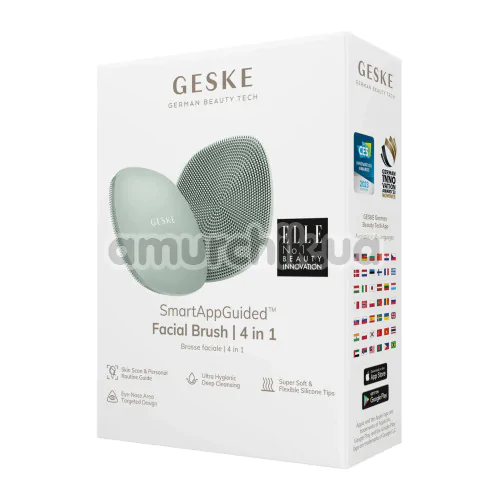 Щетка для лица Geske Facial Brush 4 in 1, зеленая