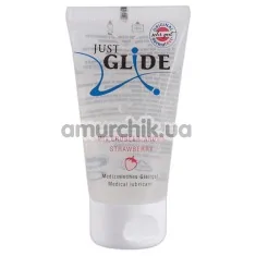 Оральный лубрикант Just Glide Strawberry - клубника, 50 мл - Фото №1