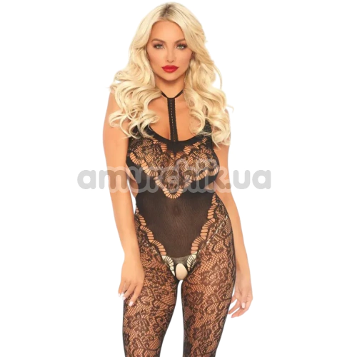 Комбінезон Leg Avenue Lace Vert Bodystocking, чорний