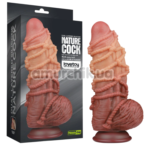 Фалоімітатор Dual-Layered Silicone Nature Cock LV411071, коричневий