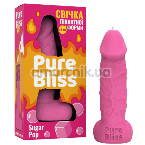 Свічка у вигляді пеніса Pure Bliss Big Sugar Pop - жуйка, рожева