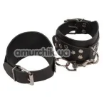 Фіксатори для ніг sLash Leather Leg Cuffs, чорні - Фото №1