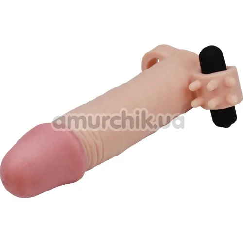 Насадка - удлинитель пениса с вибрацией Lovetoy Pleasure X-Tender Series LV1062, телесная