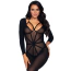 Комплект Leg Avenue Opaque Illusion Bodystocking, черный: комбинезон + боди - Фото №3