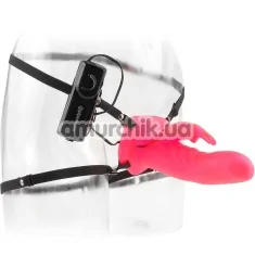 Полый страпон с вибрацией Fetish Fantasy Series Wonderful Wabbit Hollow Strap-On, розовый - Фото №1