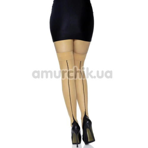 Чулки Leg Avenue Cuban Heel Stockings, телесные