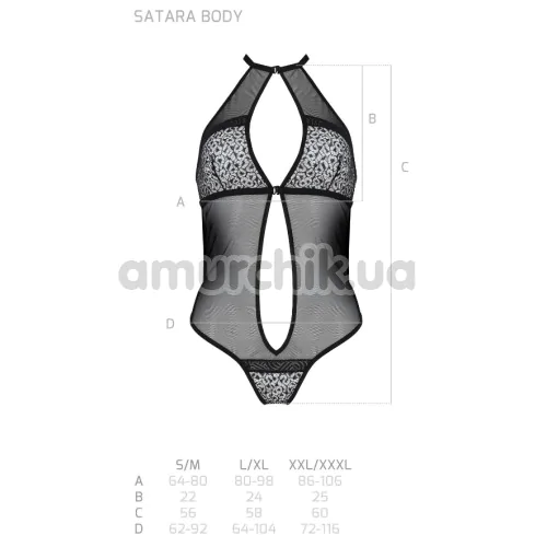 Боді Passion Free Your Senses Erotic Line Satara, чорно-червоне