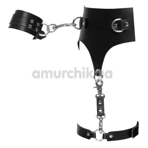 Гартери з фіксаторами для рук Zado Fetish Line Suspender Belt, чорні