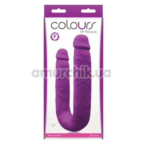 Двокінцевий фалоімітатор Colours DP Pleasure, фіолетовий
