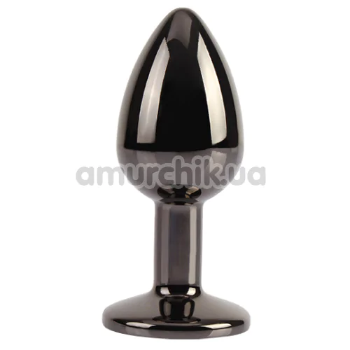 Анальная пробка с радужным кристаллом Matrix Mont Tungsten Black Gem Metal Plug S, черная