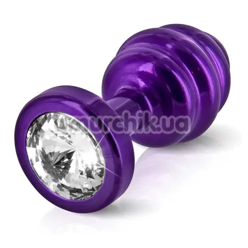Анальна пробка з прозорим кристалом SWAROVSKI Anni Ano Т1, фіолетова - Фото №1
