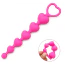 Анальная цепочка Alume Silicone Heart Bead Anal Chain, розовая - Фото №4