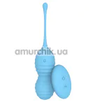 Вагинальные шарики с вибрацией S Pleasures Premium Monsoon, голубые - Фото №1