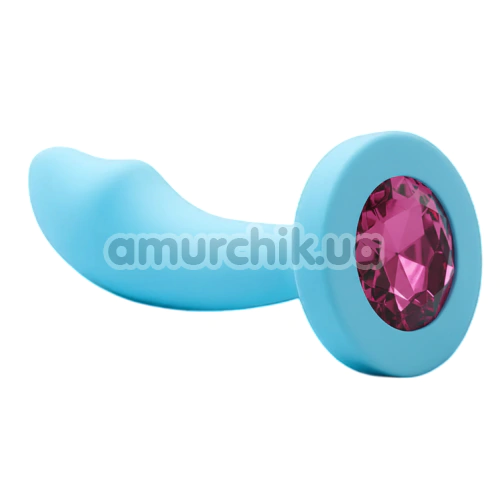 Набор анальных пробок с розовым кристаллом Diamond Anal Trainer Kit, голубой